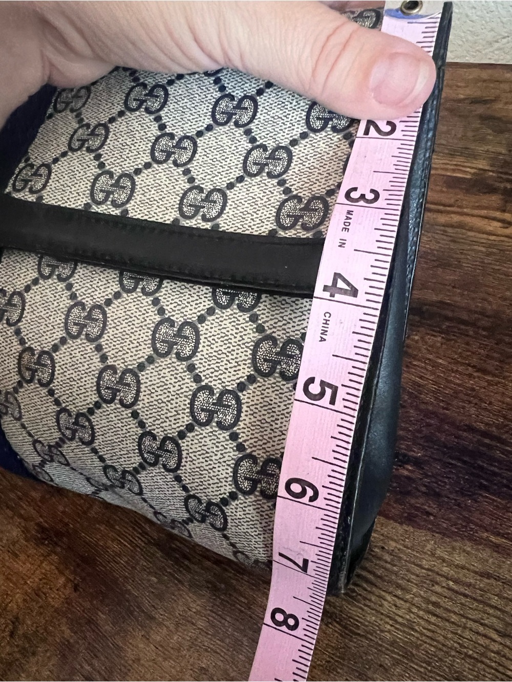 Vintage Gucci Parfums Beige and Black Monogram Clutch - Picture 12 of 16